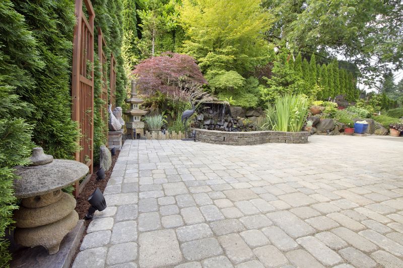 Paver Patio in a Garden Setting